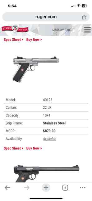 Ruger Mark IV target