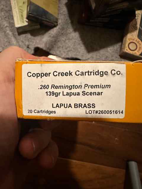 Copper creek .260 Remington 139 gr lapis scenar