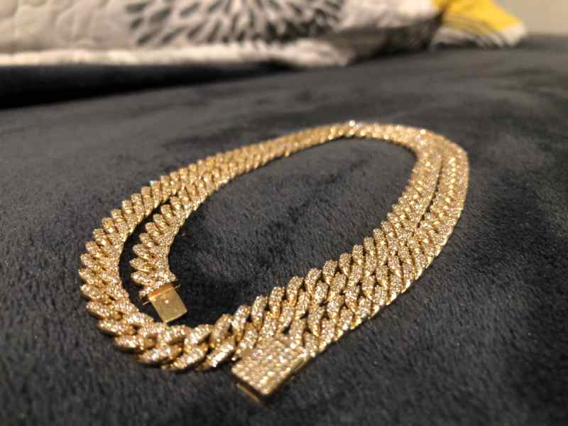 22” 10k Gold Diamond Cuban Necklace  