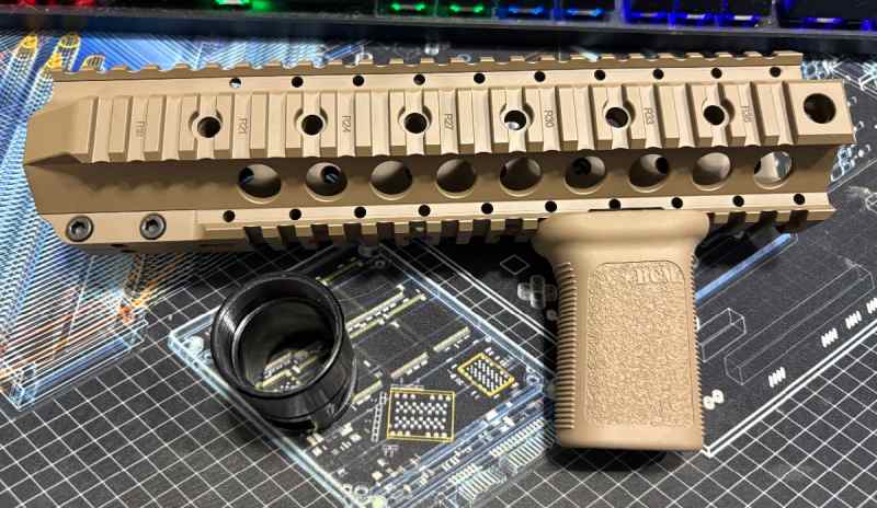 PSA Sabre 9.75” FDE Quad Rail Handguard w/ Nut