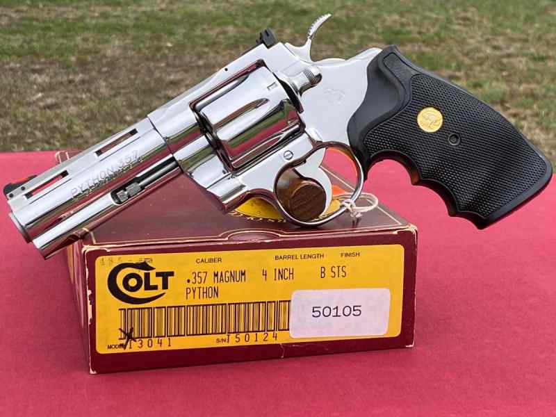 Colt Python 4 inch Barrel Bright Stainless 