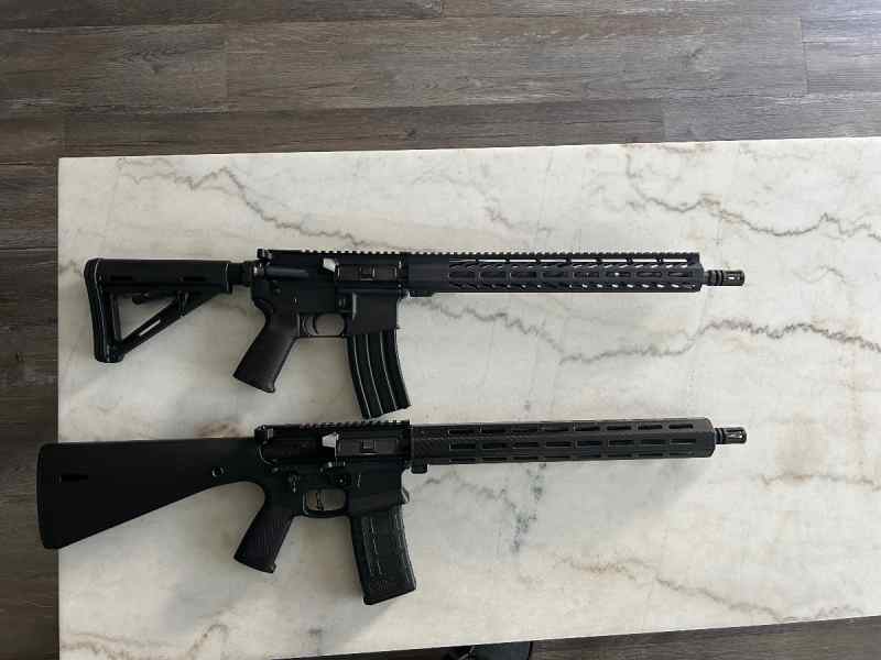 2 AR-15s 16’  WWSD/KP 15 and Anderson AM-15