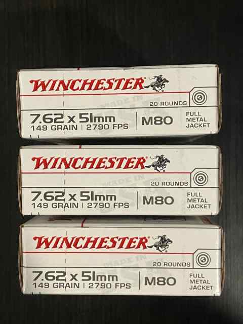 Winchester 7.62X51 NATO M80 ball