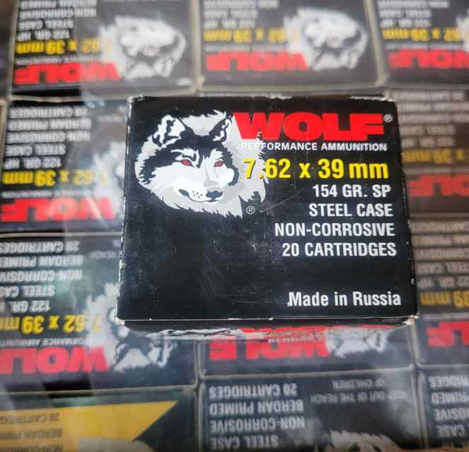 Wolf 7.62x39 full case 1000 rounds