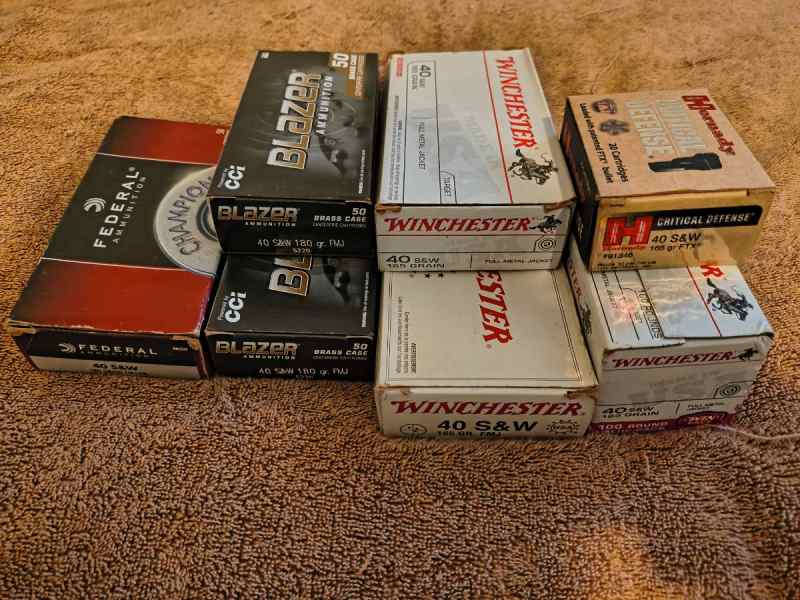 Various full boxes .40 ammo