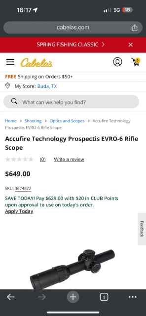 Accufire Technology Prospectis EVRO-6 Rifle scope